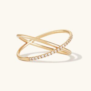 Mejuri Pave Diamond X Ring